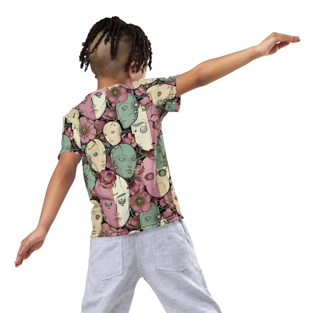 Botanical Automata on Kids Crew Neck T-Shirt — Back