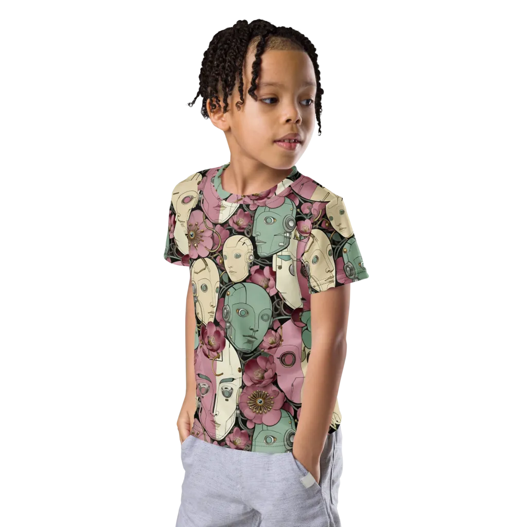 Botanical Automata on Kids Crew Neck T-Shirt — Left Front