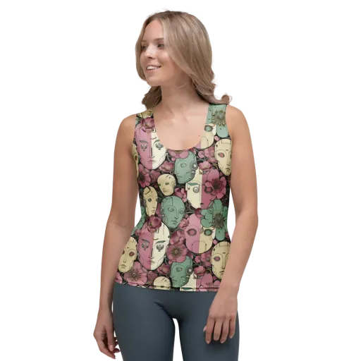 Botanical Automata on a Women's Tank Top