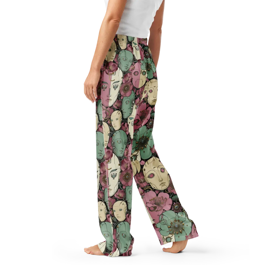 Botanical Automata on Women's Pajama Pants — Left