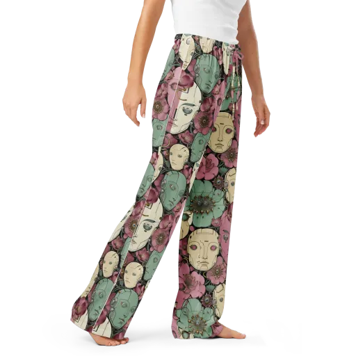 Botanical Automata on a Women's Pajama Pants