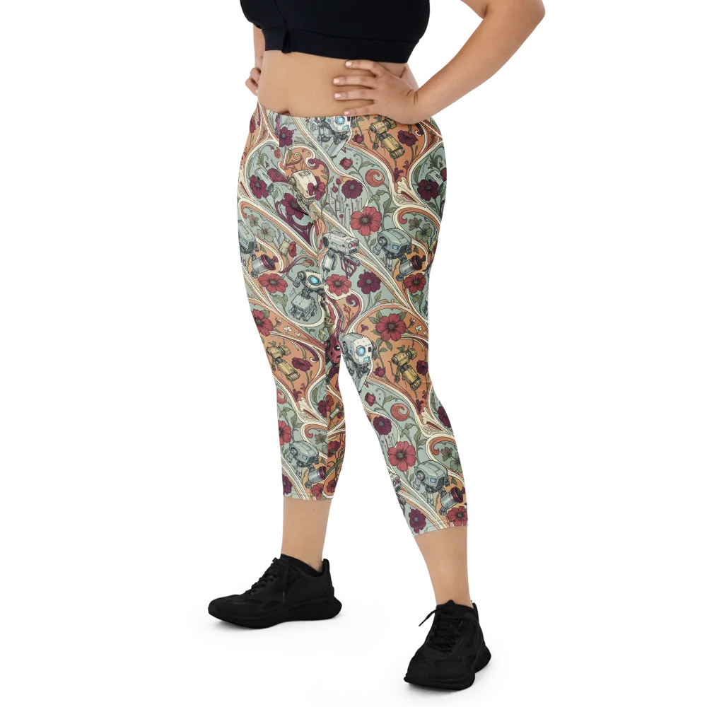 Clockwork Conservatory on Capri Leggings — Front