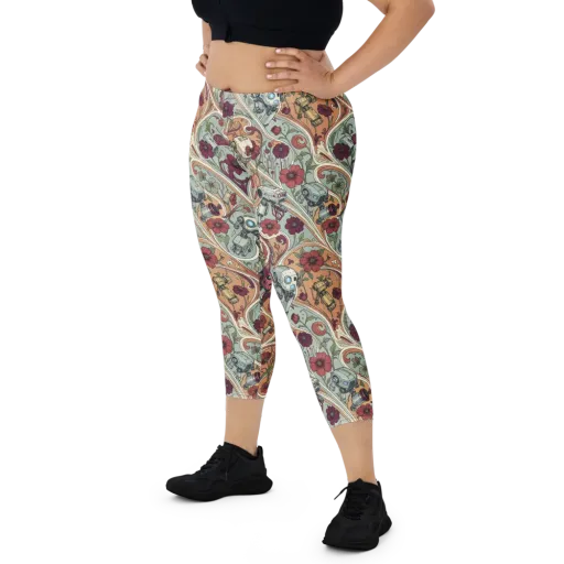 Clockwork Conservatory on a Capri Leggings