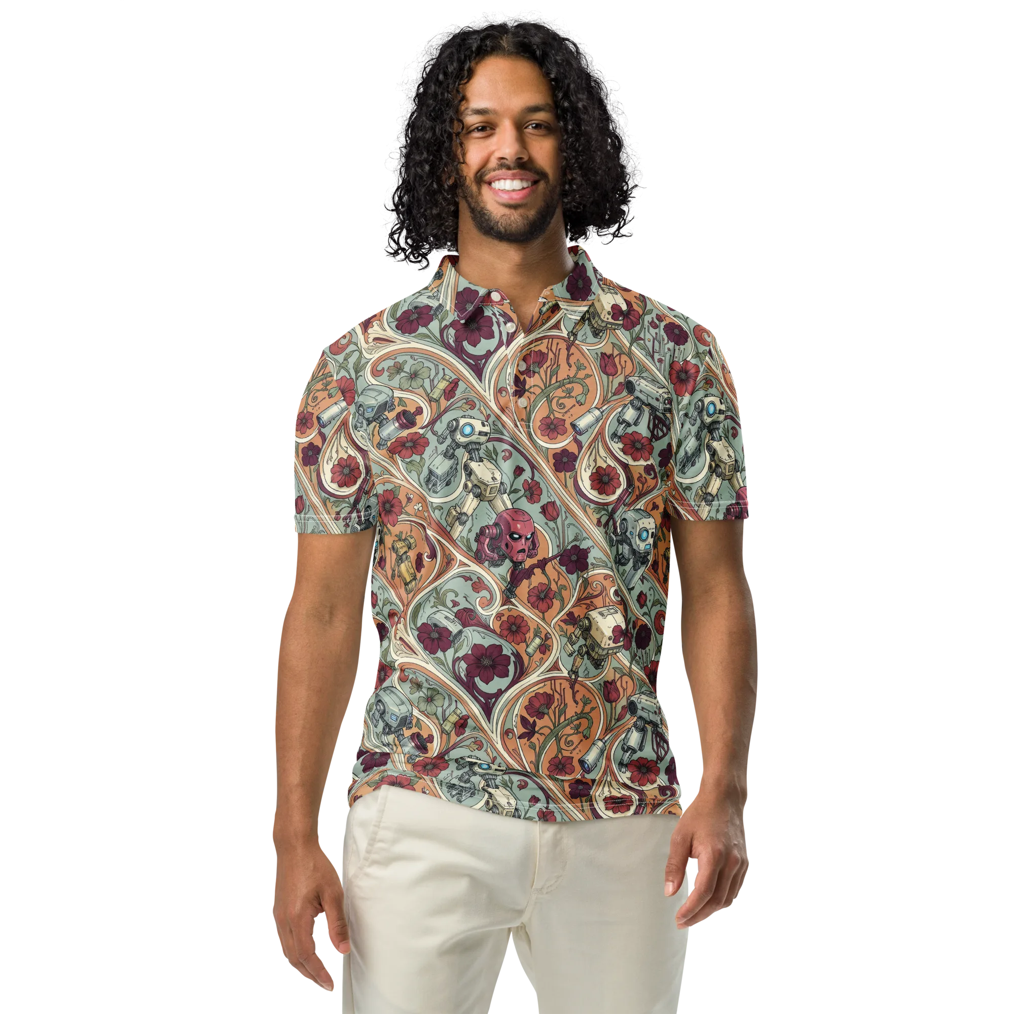 Clockwork Conservatory on Men's Slim Fit Polo Shirt — Front