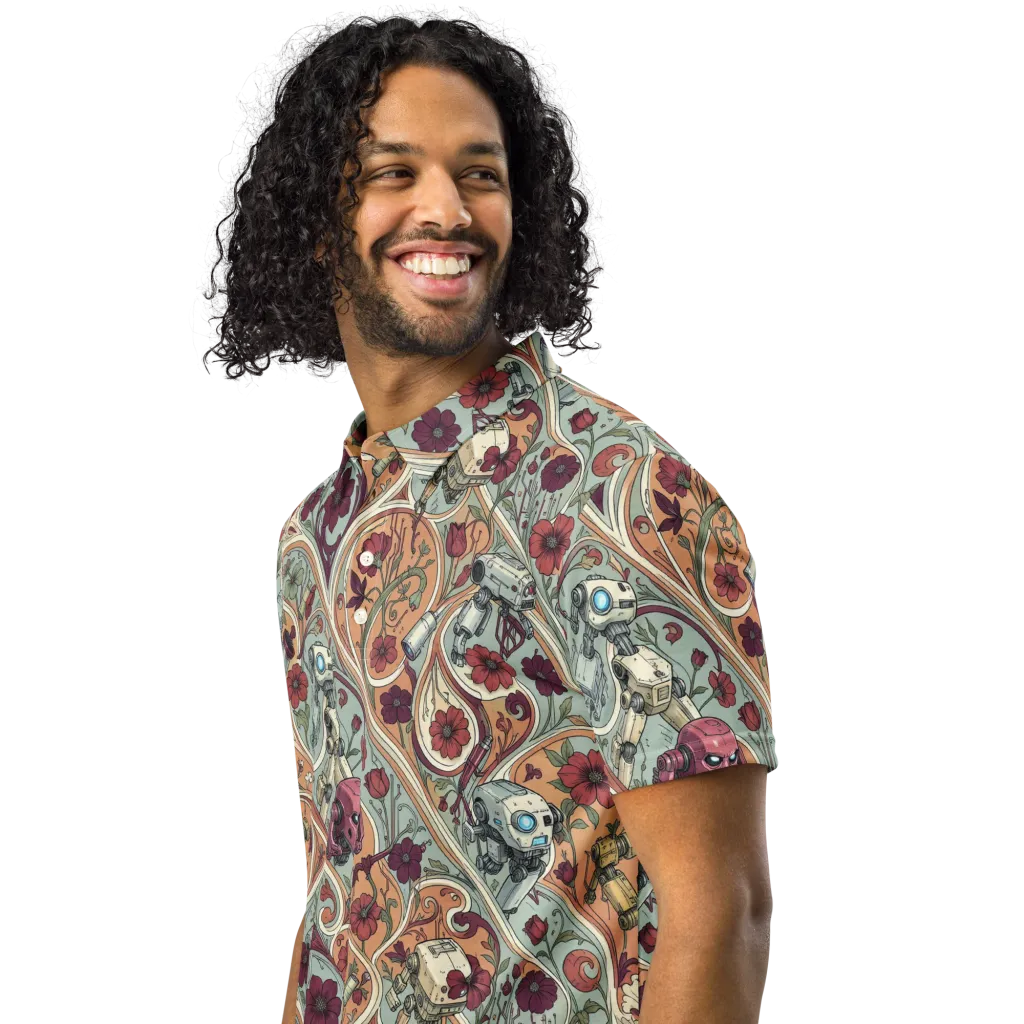 Clockwork Conservatory on Men's Slim Fit Polo Shirt — Left Front
