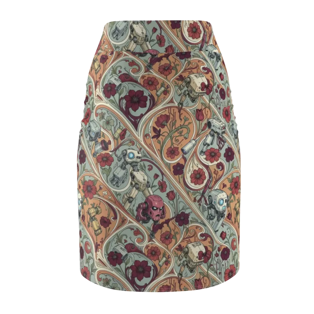 Clockwork Conservatory on Pencil Skirt — Back