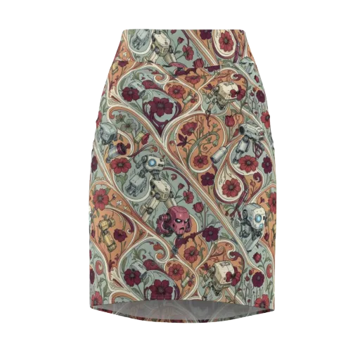 Clockwork Conservatory on a Pencil Skirt