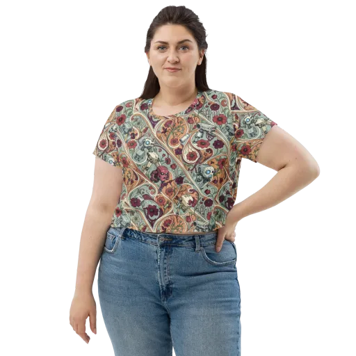 Clockwork Conservatory on a Crop Tee