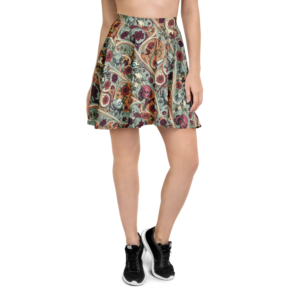 Clockwork Conservatory on Skater Skirt — Front