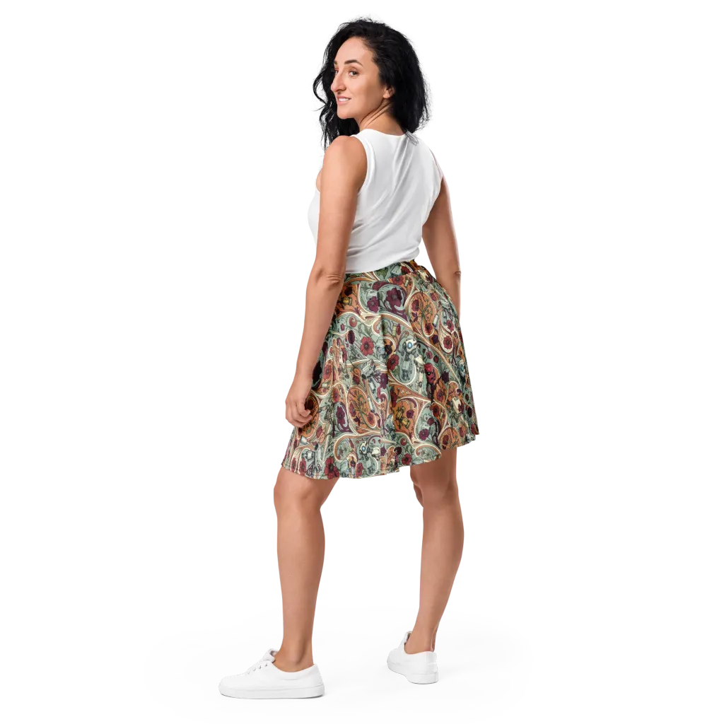 Clockwork Conservatory on Skater Skirt — Back