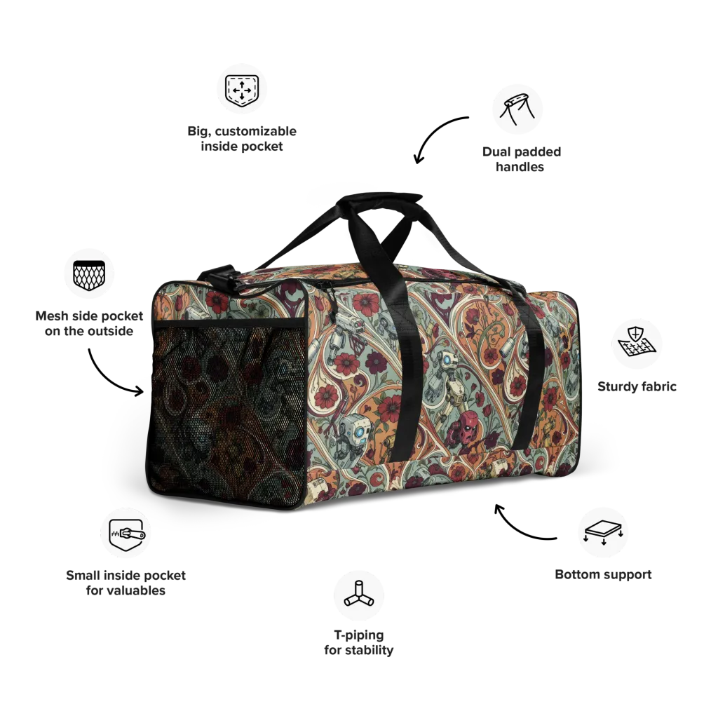 Clockwork Conservatory on Duffle Bag — Right Front