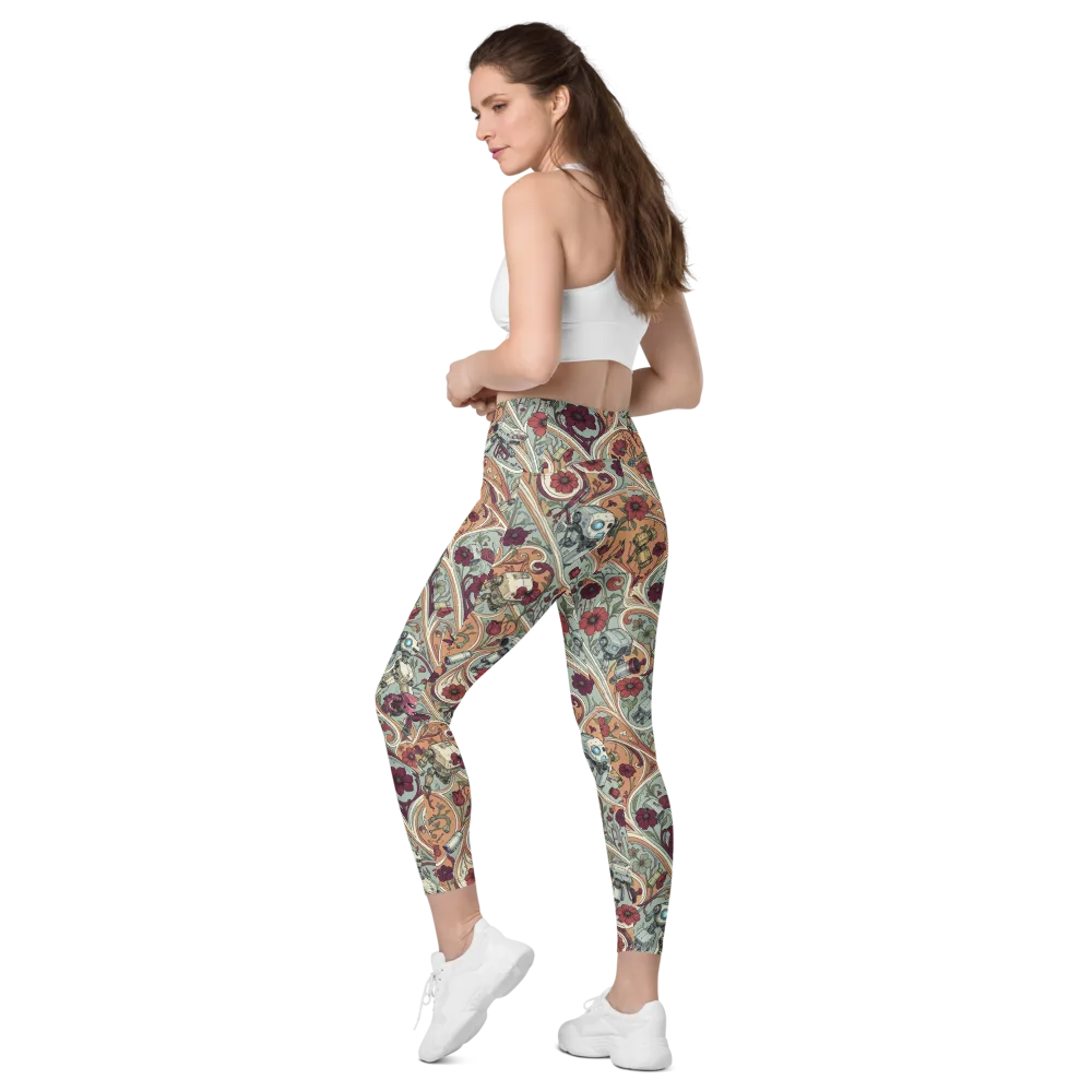 Clockwork Conservatory on Leggings with Pockets — Left Back