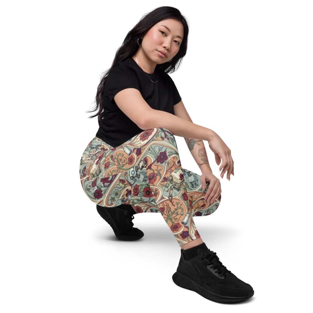 Clockwork Conservatory on Leggings with Pockets — Right Front