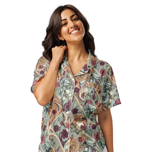 Clockwork Conservatory on a Women's Short Sleeve Pajama Top