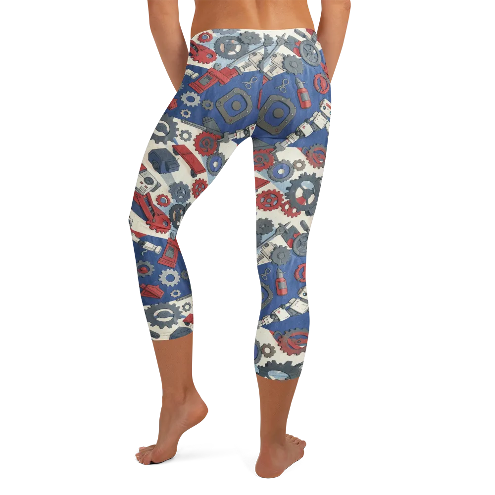 Clockwork Orbit on Capri Leggings — Back