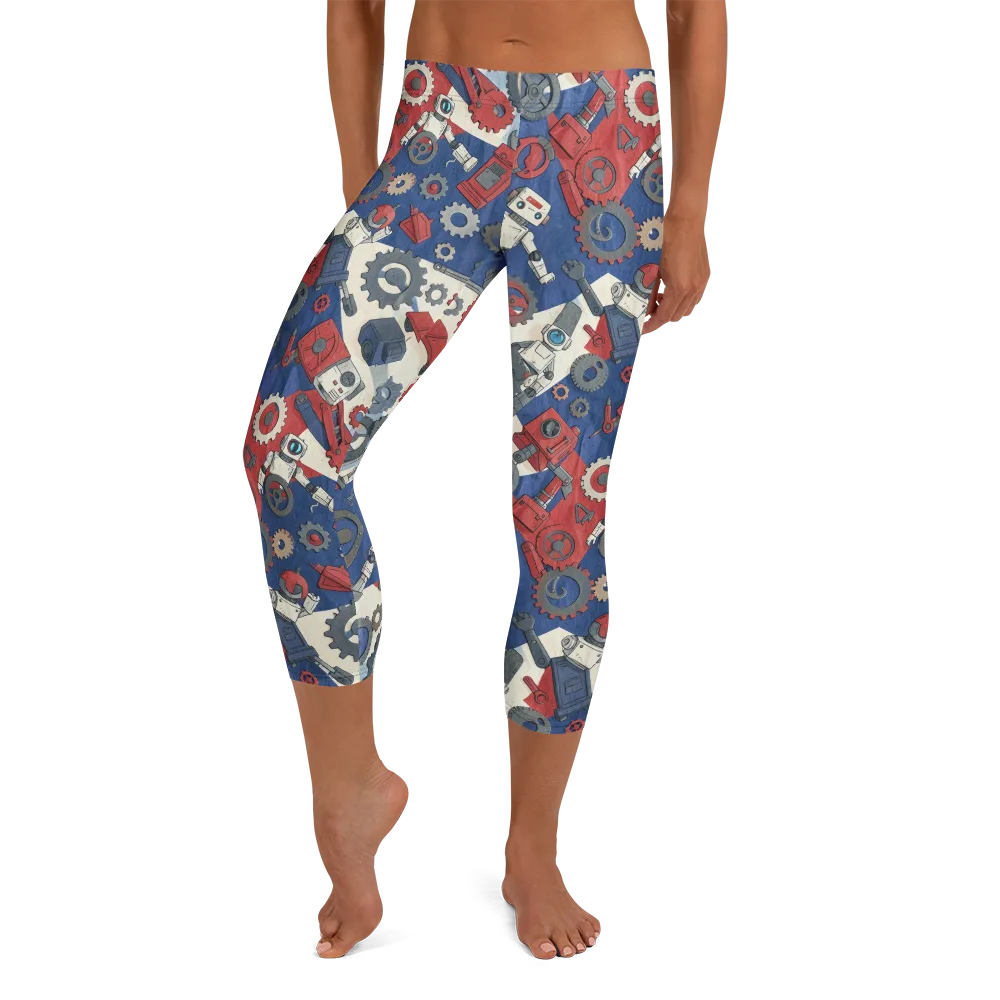 Clockwork Orbit on Capri Leggings — Front