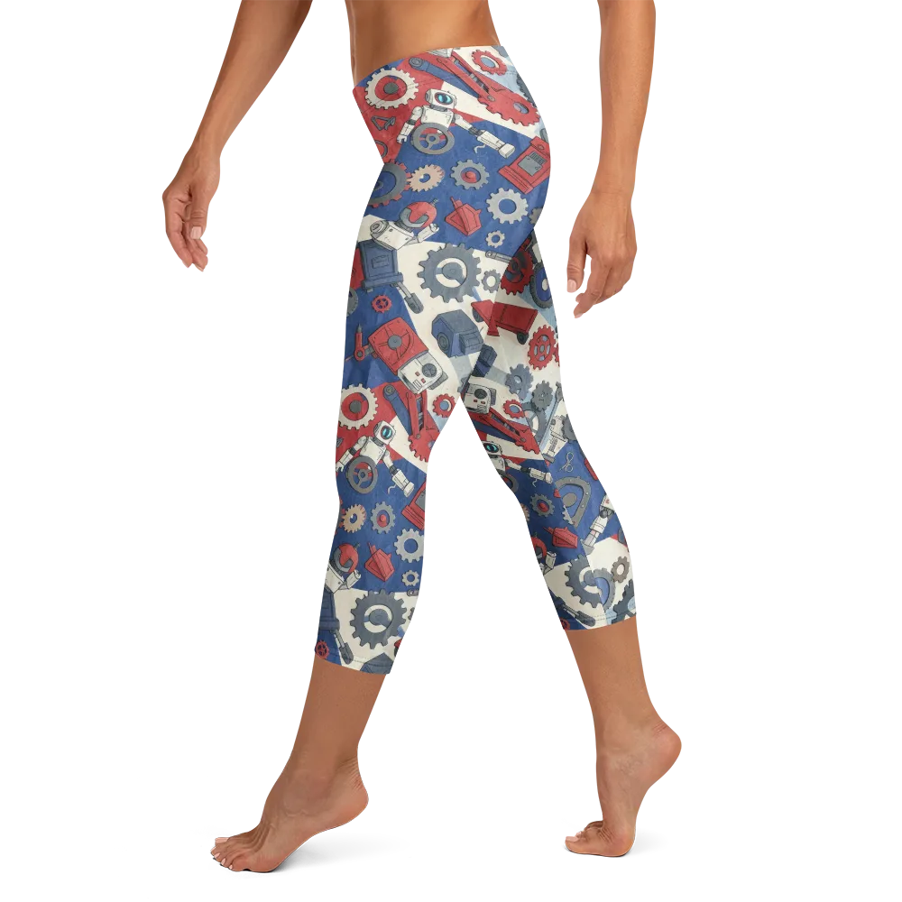 Clockwork Orbit on Capri Leggings — Left