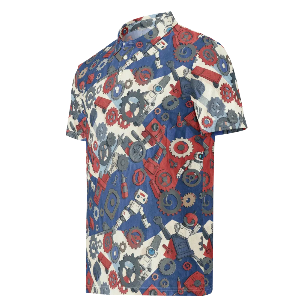 Clockwork Orbit on Men's Slim Fit Polo Shirt — Left Front