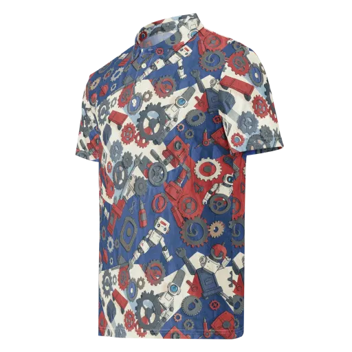 Clockwork Orbit on a Men's Slim Fit Polo Shirt