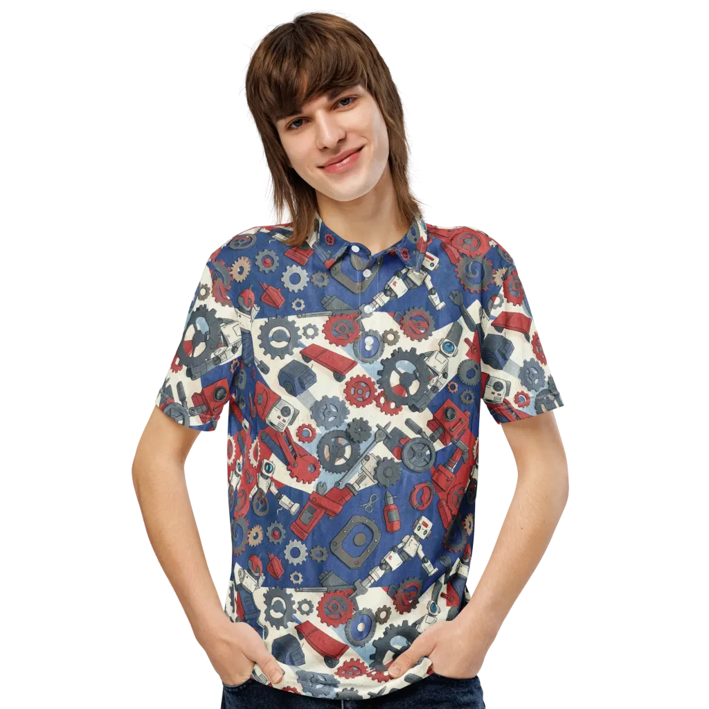 Clockwork Orbit on Men's Slim Fit Polo Shirt — Front