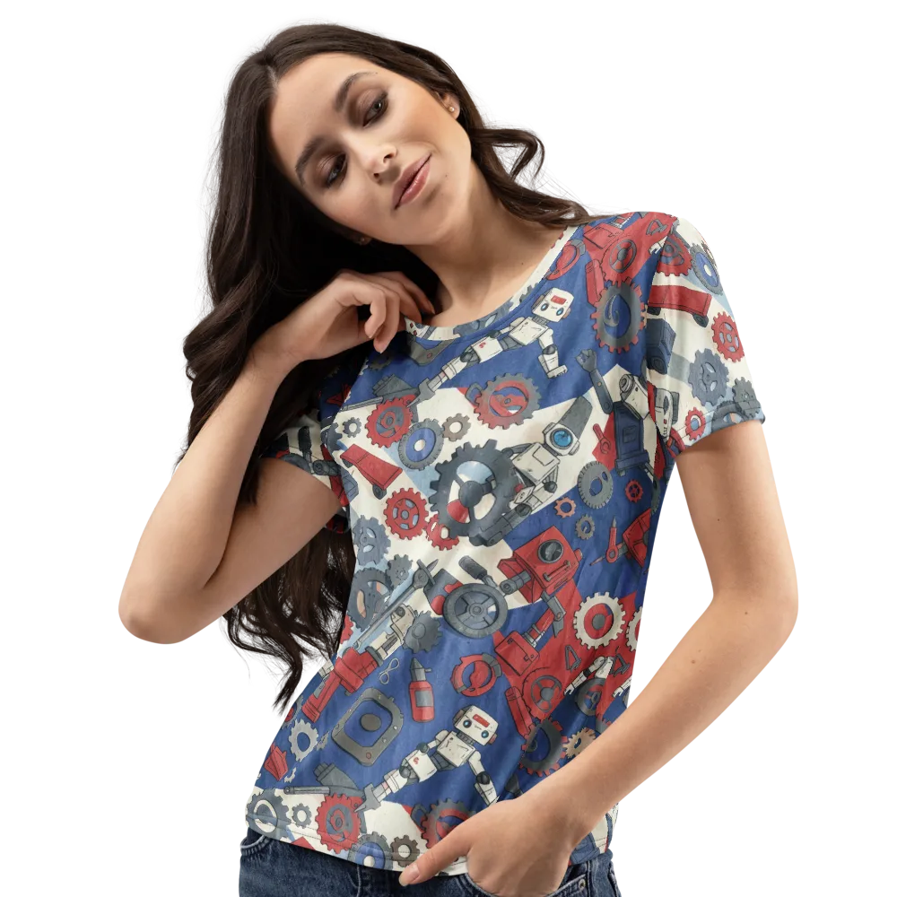 Clockwork Orbit on Women's Crew Neck T-Shirt — Left Front