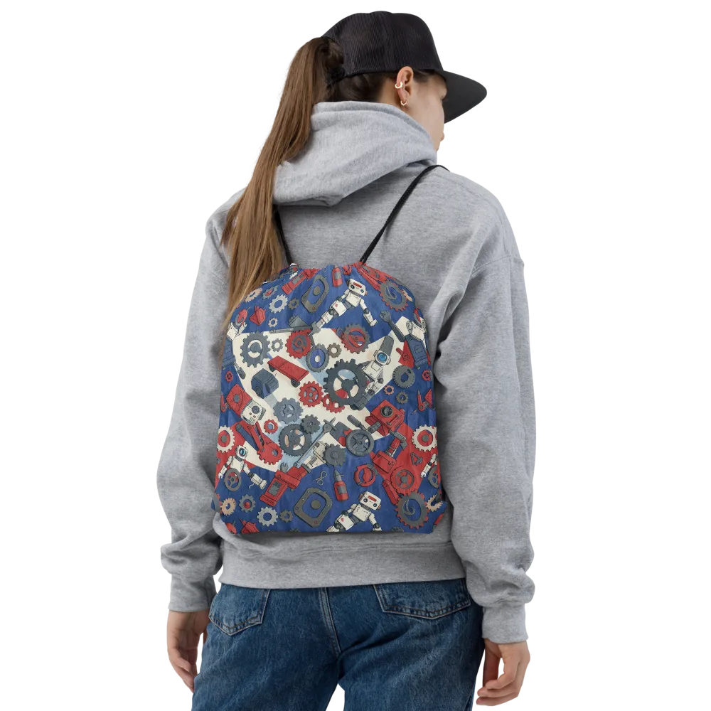 Clockwork Orbit on Drawstring Bag — Front