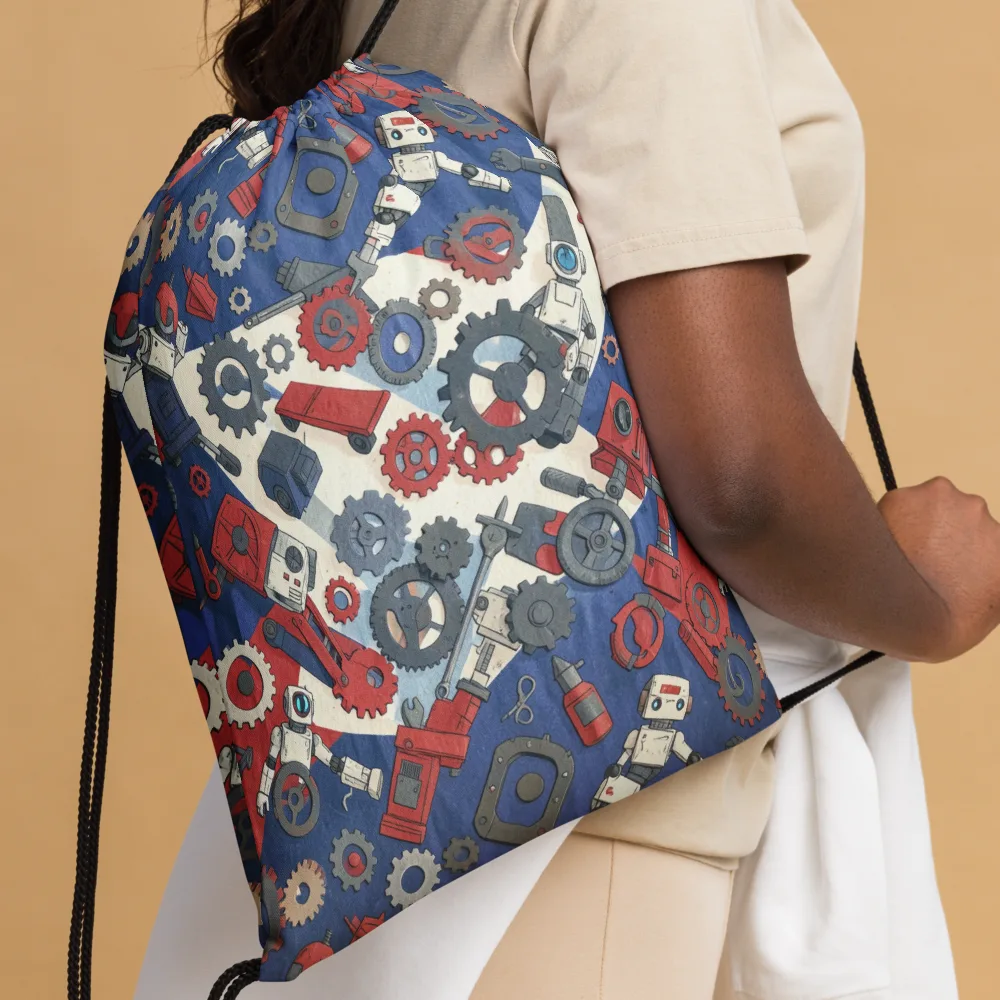Clockwork Orbit on Drawstring Bag — Front