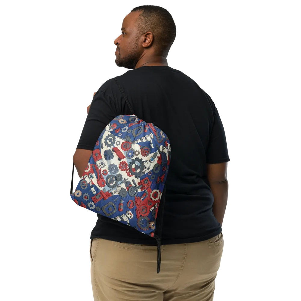 Clockwork Orbit on Drawstring Bag — Front
