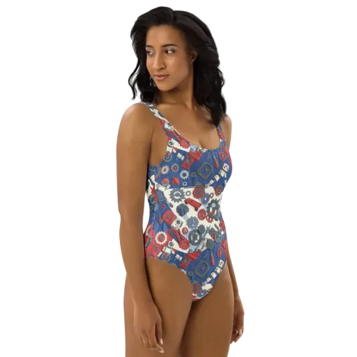 Clockwork Orbit on a One-Piece Swimsuit