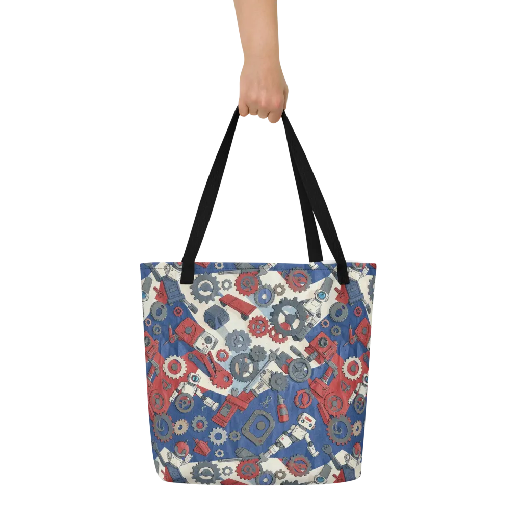 Clockwork Orbit on Large Tote Bag W/ Pocket — Front