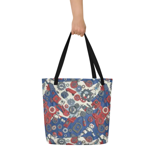 Clockwork Orbit on a Large Tote Bag W/ Pocket