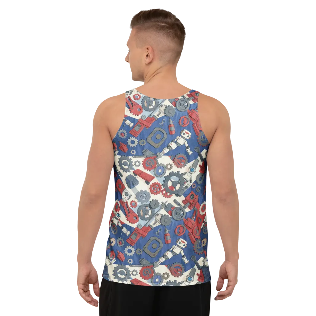 Clockwork Orbit on Men's Tank Top — Back