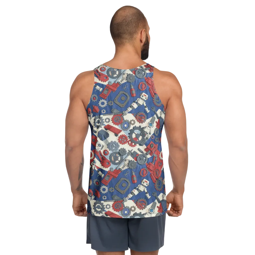 Clockwork Orbit on Men's Tank Top — Back