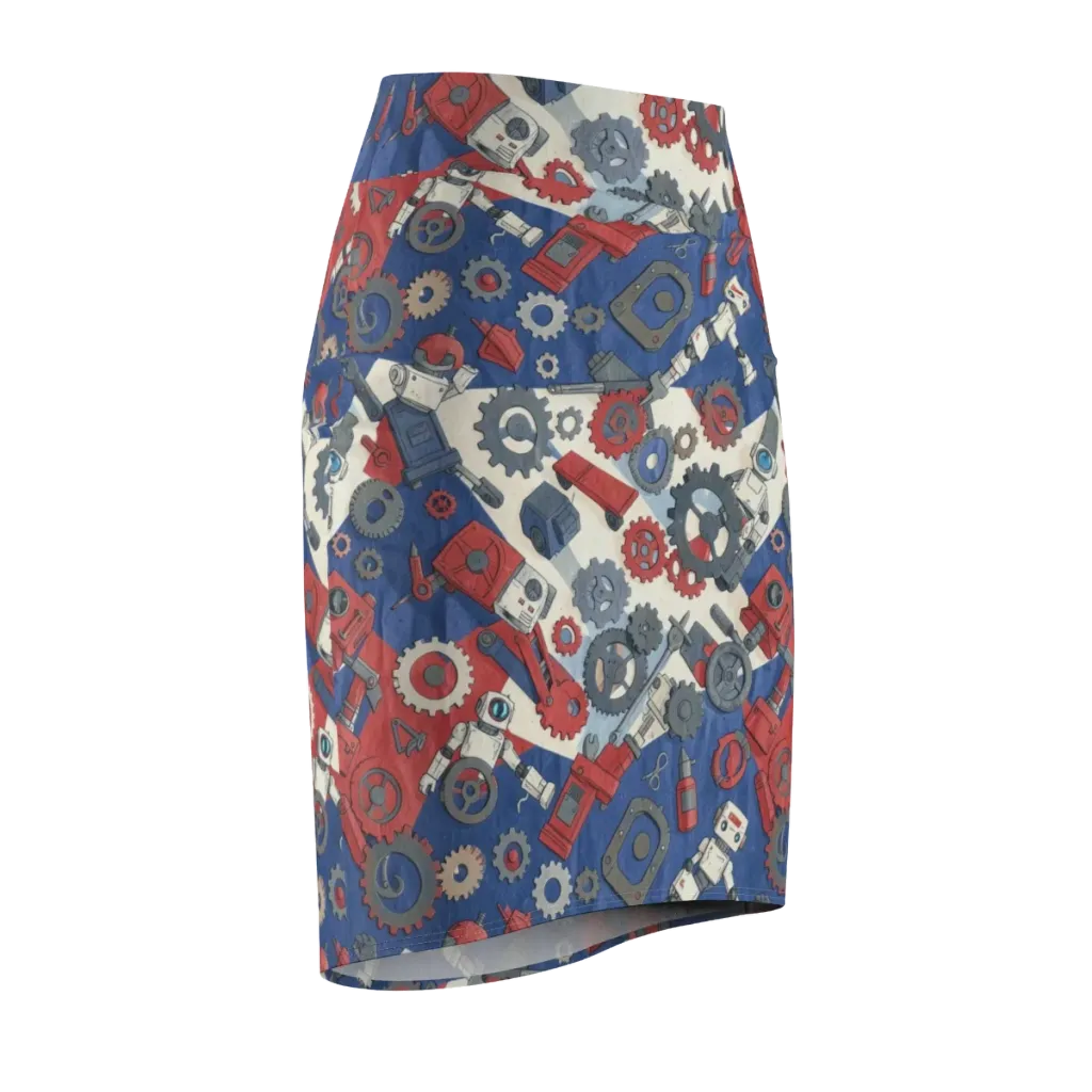 Clockwork Orbit on Pencil Skirt — Front Side