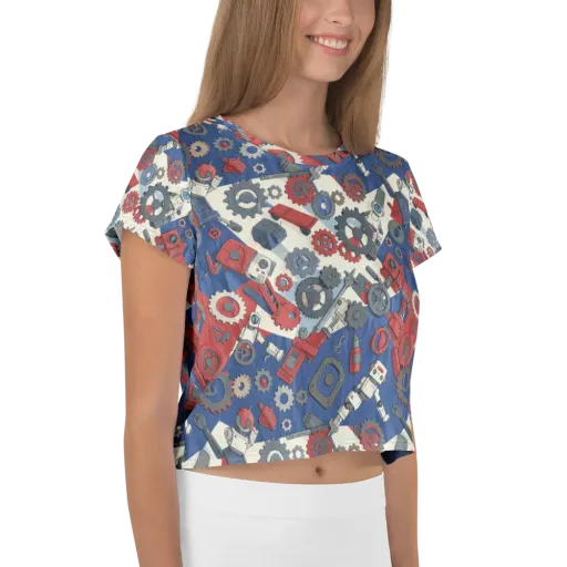 Clockwork Orbit on a Crop Tee