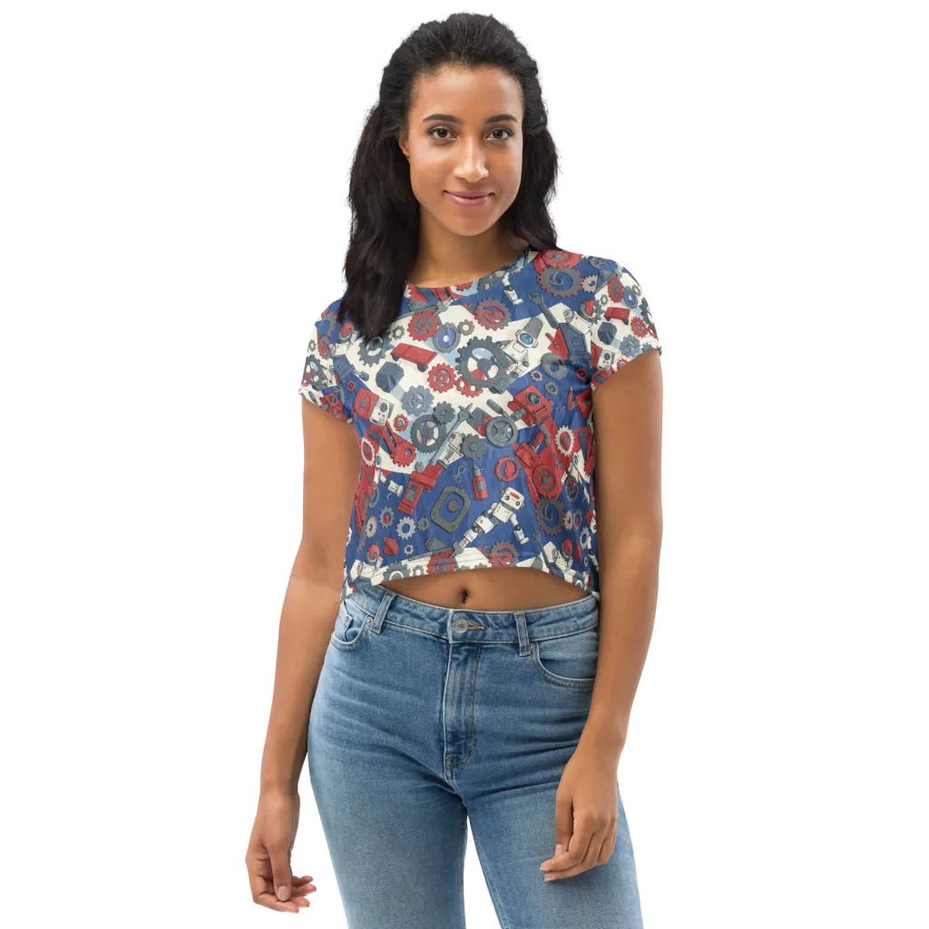 Clockwork Orbit on Crop Tee — Front