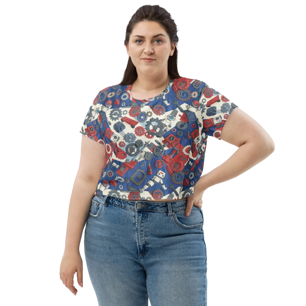 Clockwork Orbit on Crop Tee — Front