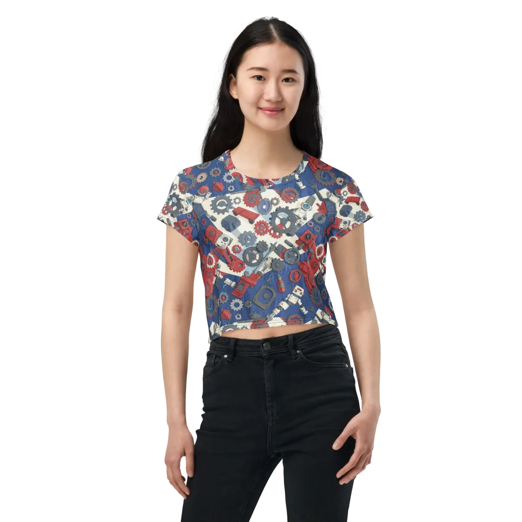 Clockwork Orbit on Crop Tee — Front