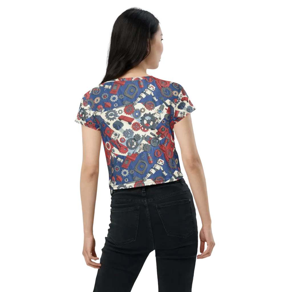 Clockwork Orbit on Crop Tee — Back