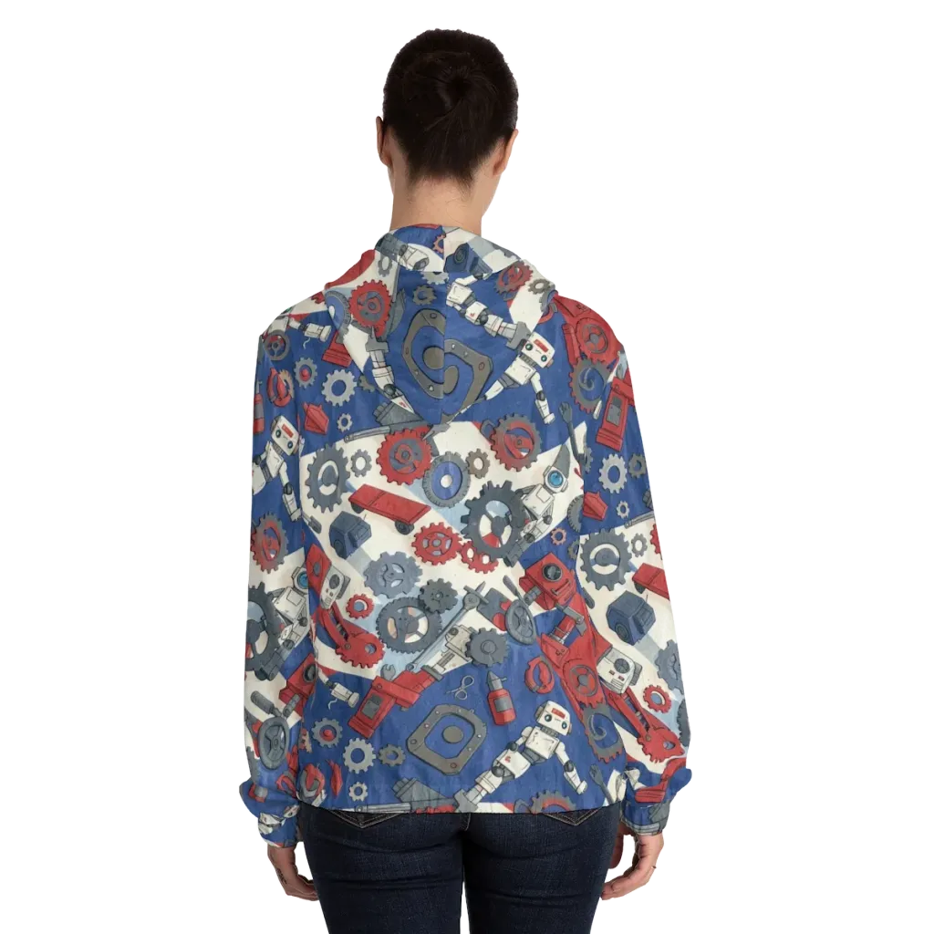 Clockwork Orbit on Women's Full-Zip Hoodie — Back On Person