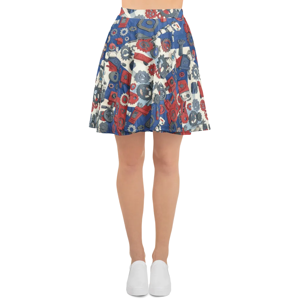 Clockwork Orbit on Skater Skirt — Front