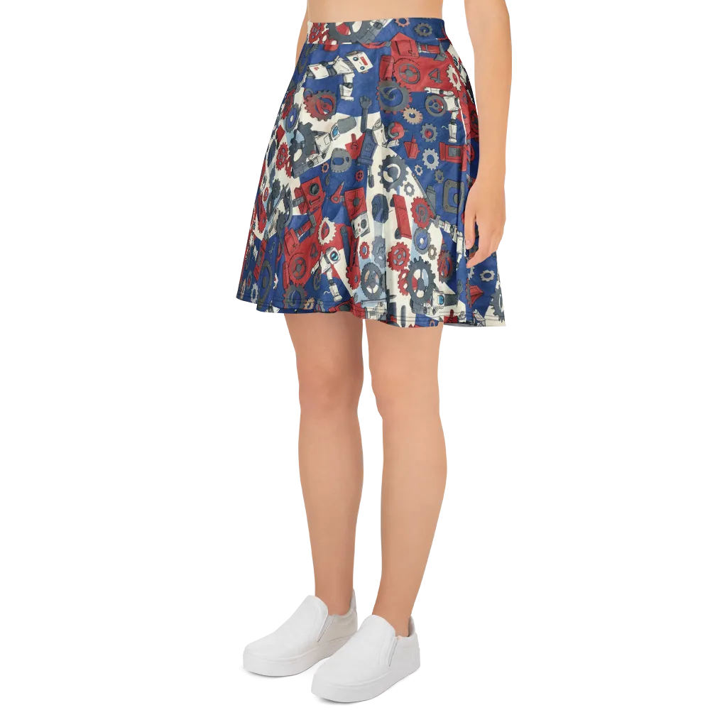 Clockwork Orbit on Skater Skirt — Left