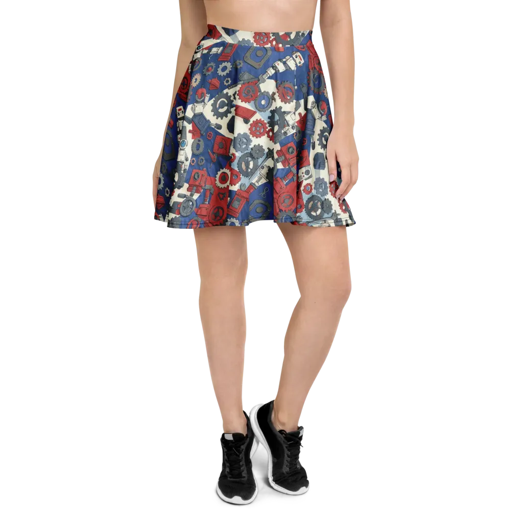 Clockwork Orbit on Skater Skirt — Front