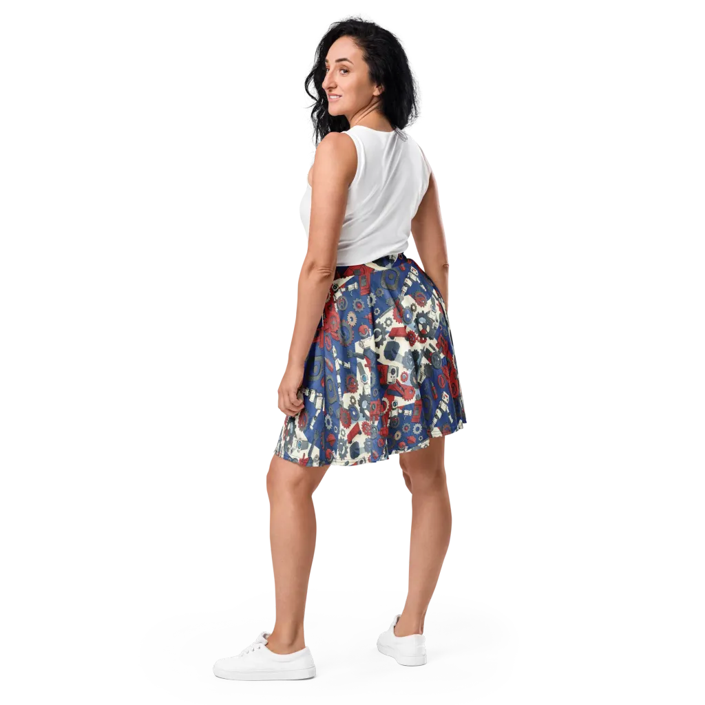 Clockwork Orbit on Skater Skirt — Back