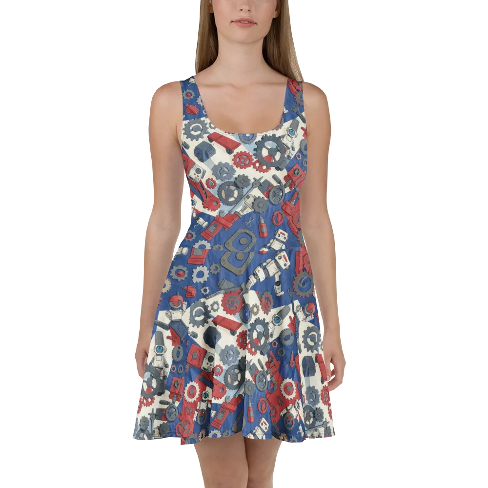 Clockwork Orbit on Skater Dress — Front