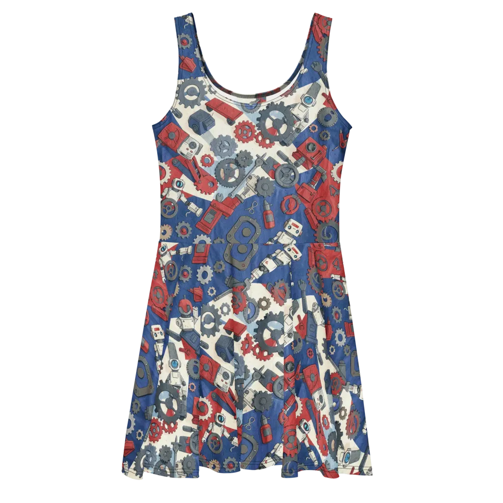 Clockwork Orbit on Skater Dress — Front