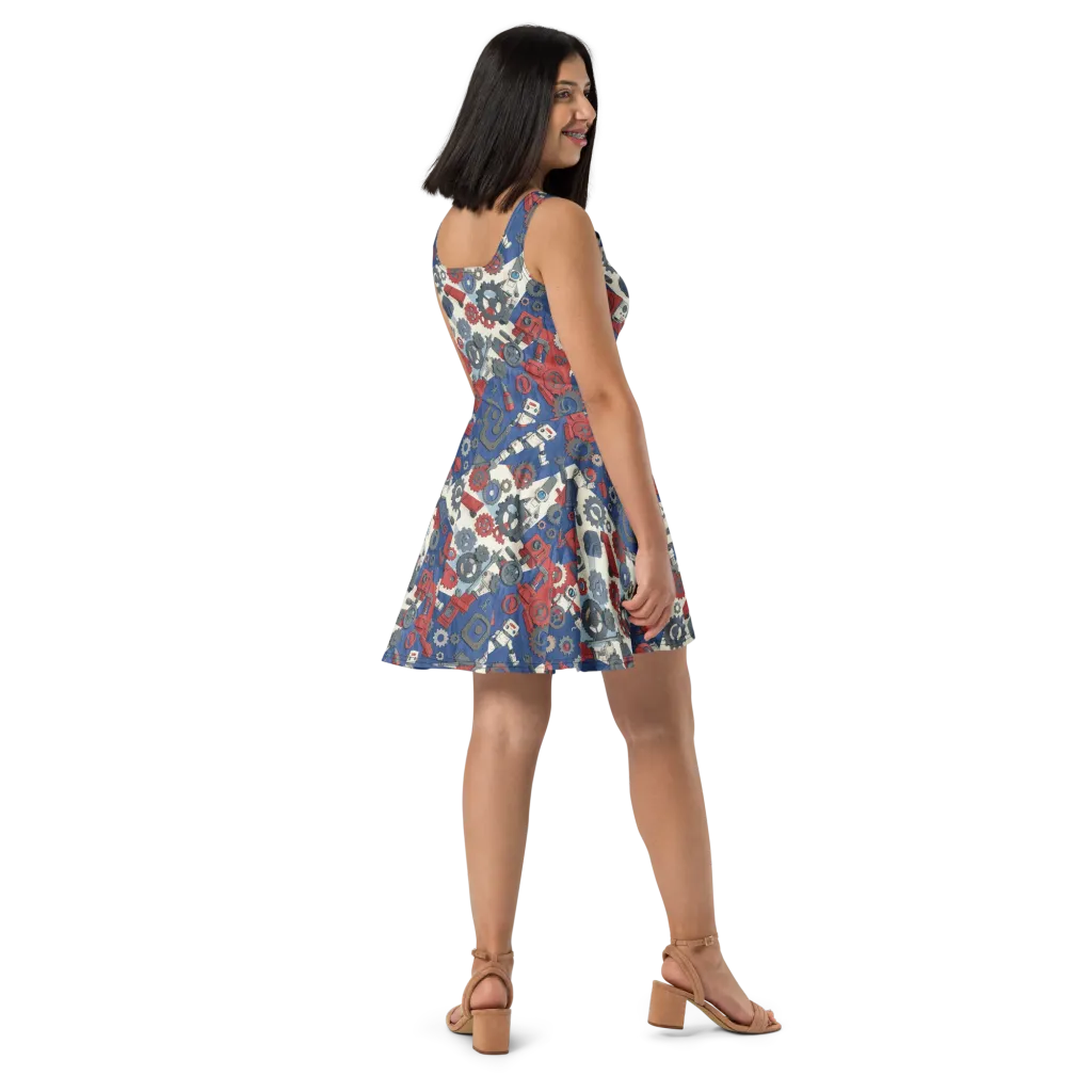 Clockwork Orbit on Skater Dress — Right