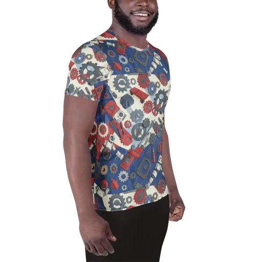 Clockwork Orbit on a Men's Athletic T-Shirt