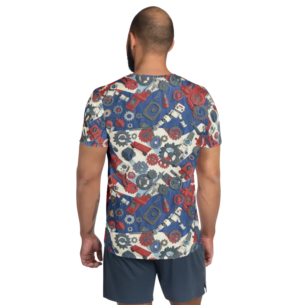 Clockwork Orbit on Men's Athletic T-Shirt — Back