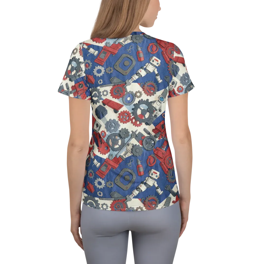 Clockwork Orbit on Women's Athletic T-Shirt — Back